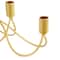 CosmoLiving by Cosmopolitan Gold Metal Contemporary Candelabra, 5" x 15" x 3"
